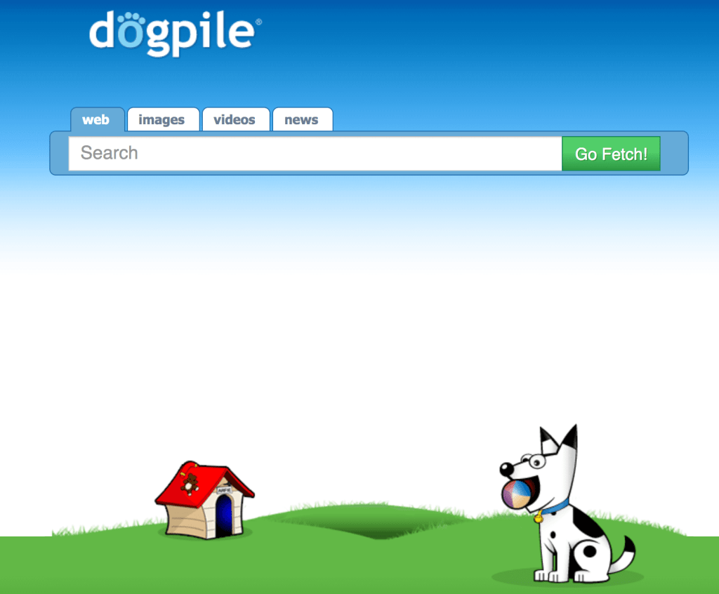 Dogpile search engine screenshot
