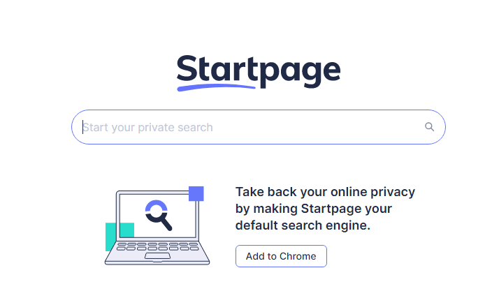 Startpage search engine screenshot