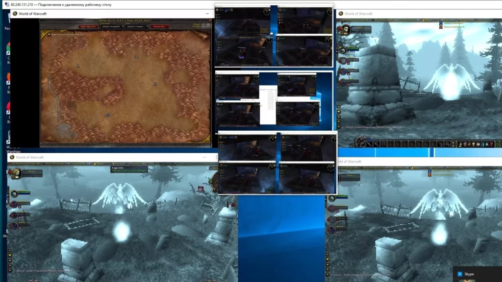 screenshots of different wow bots farning