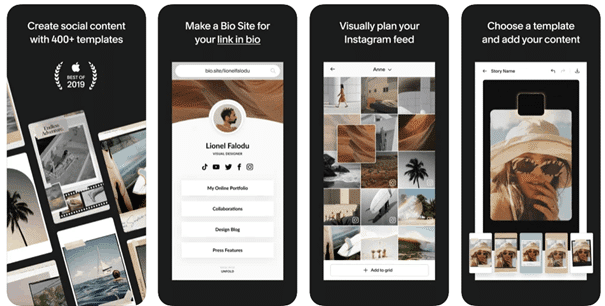 Unfold app screenshots