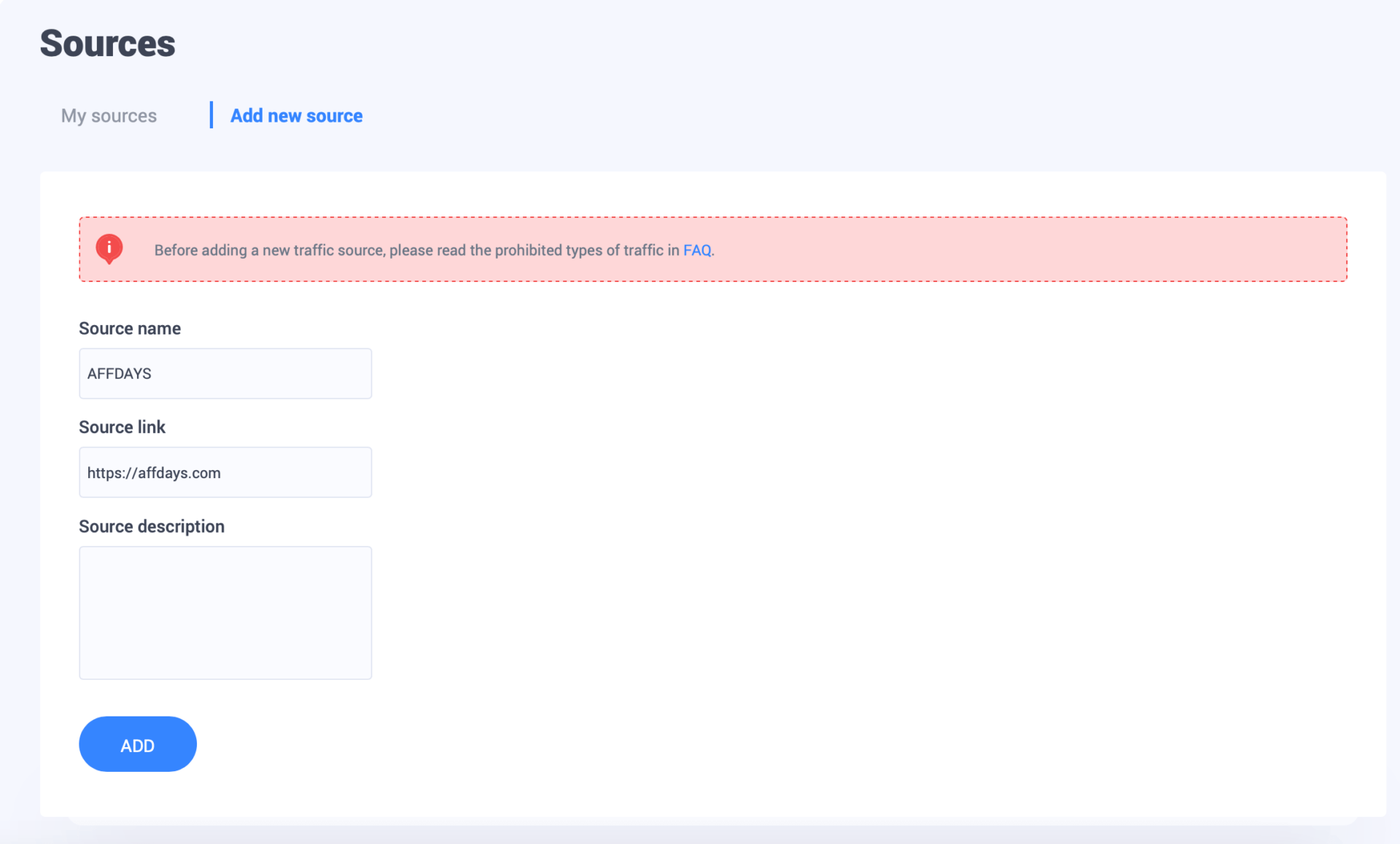 choosing a traffic source
