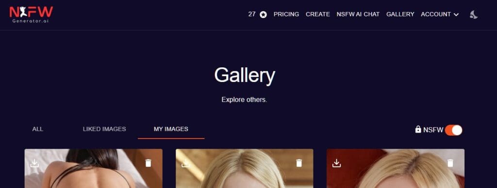 gallery of the nsfw ai art generator 