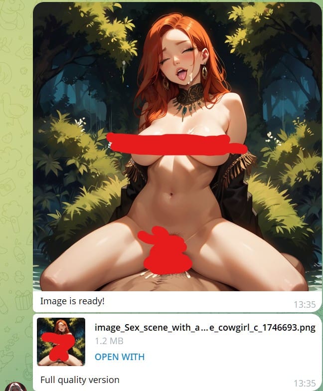 AffDays the anime style generated image by the ai girls bot