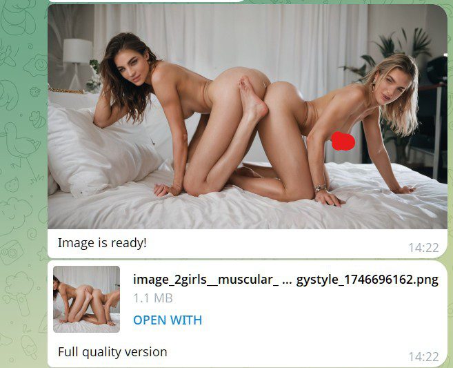 the realistic style generated image by the ai girls bot