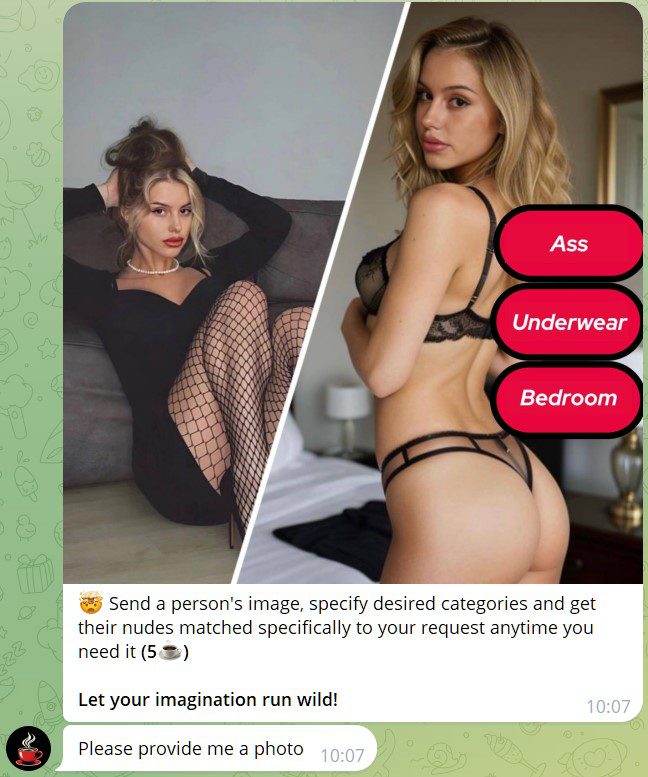 hottea telegram undressing bot interface