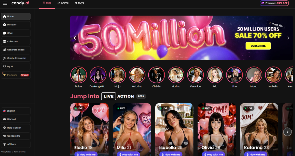 AffDays candy ai homepage