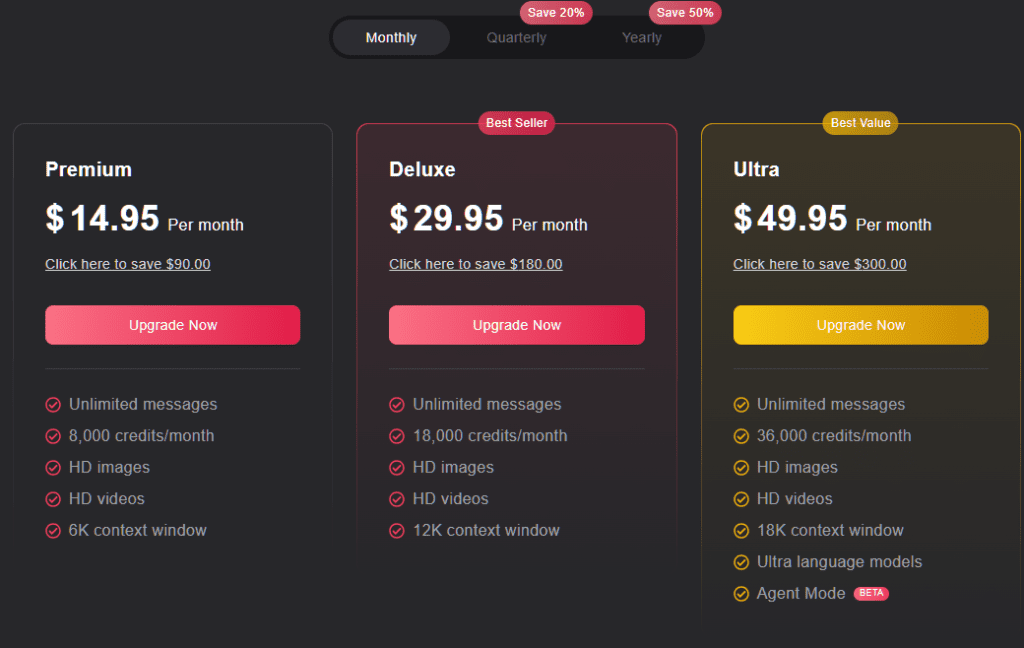 AffDays paid plans in xchar