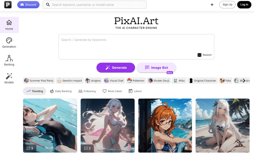 pixai.art NSFW AI art generator website