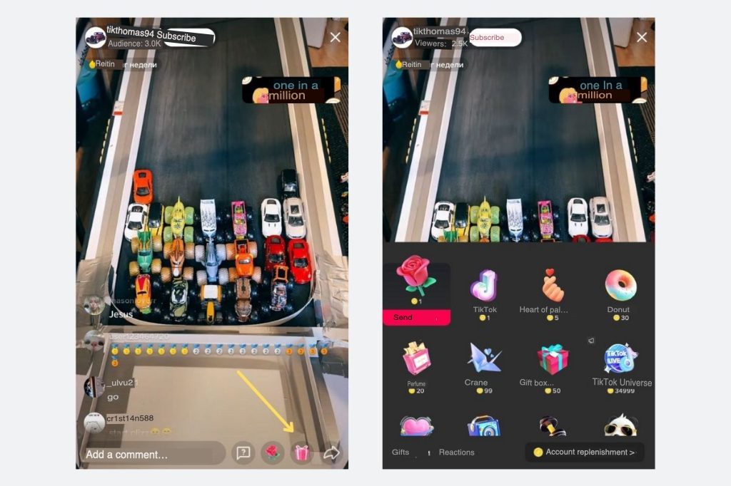 gifts on tiktok