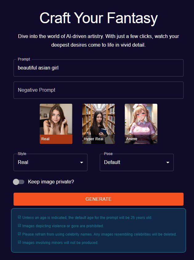 the generation window where you can enter prompts