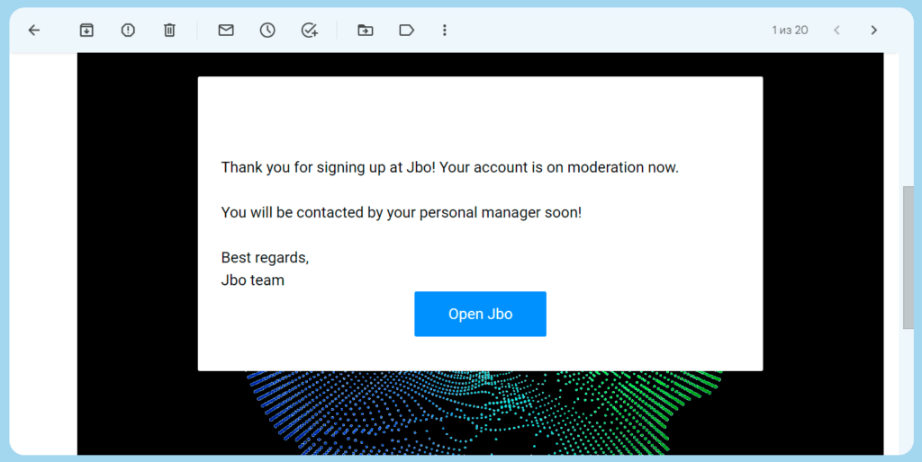 confirmation message