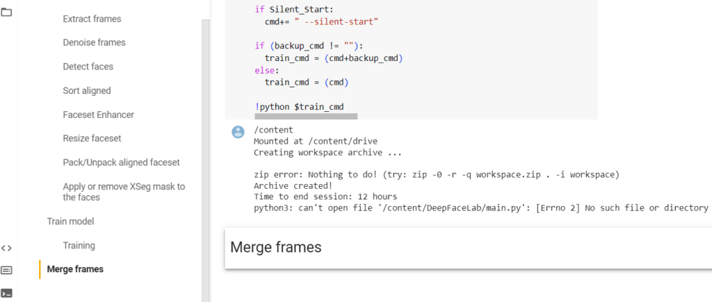 "Merge Frames" option.