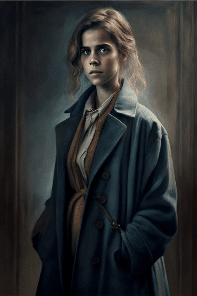 hermione in dostoevsky's universe generated by midjourney