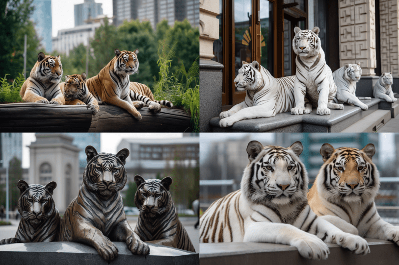 tigers in moscow generated by midjourney