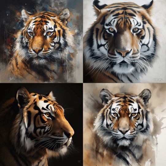 a tiger generated by midjourney