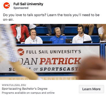 Full Sail University ad