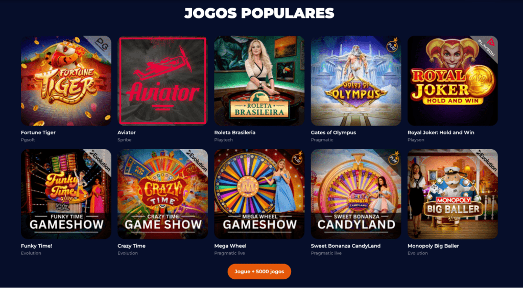 NineCasino slots selection page