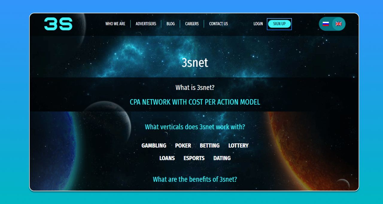 3SNET the iGaming Affiliate Network with 1000+ Offers 2024
