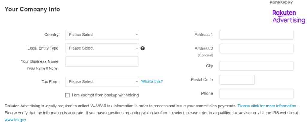 Registration in the Lego Affiliate Program
