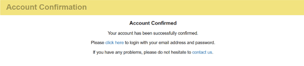 message saying that your account has been confirmed on adf.ly