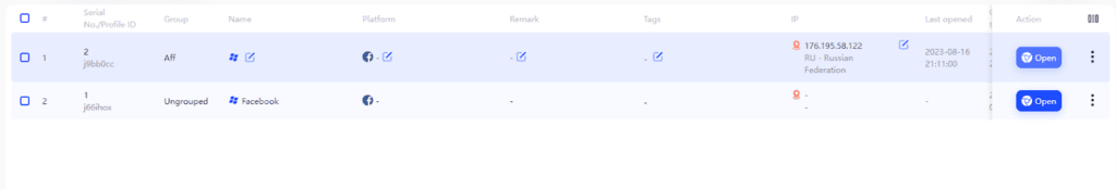 AffDays launched profiles window
