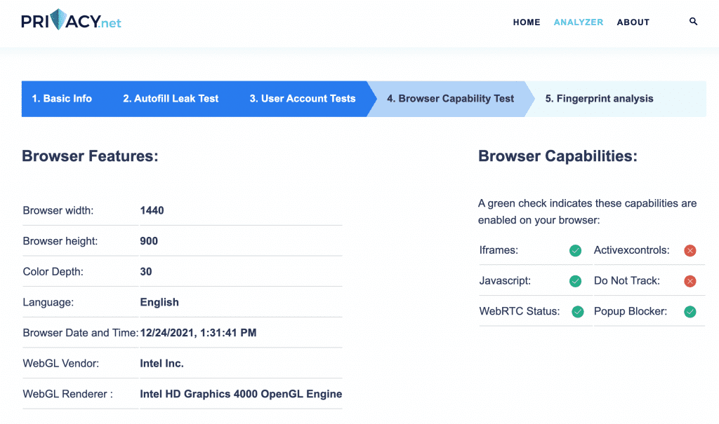 privacy net homepage screenshot