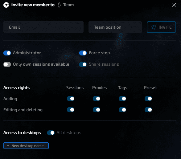 a section for inviting new members