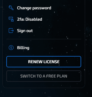 license management tab
