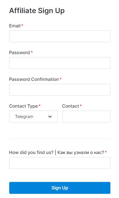 sign up page on magic click website