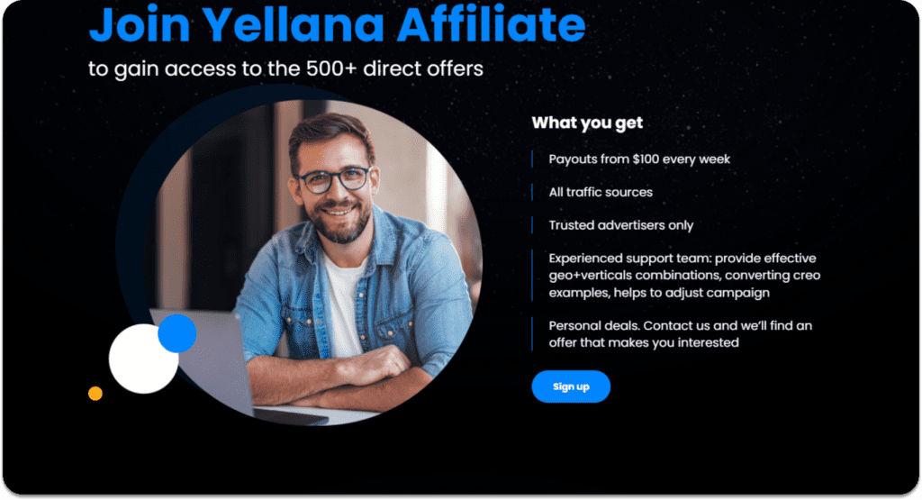 yellana sign up window
