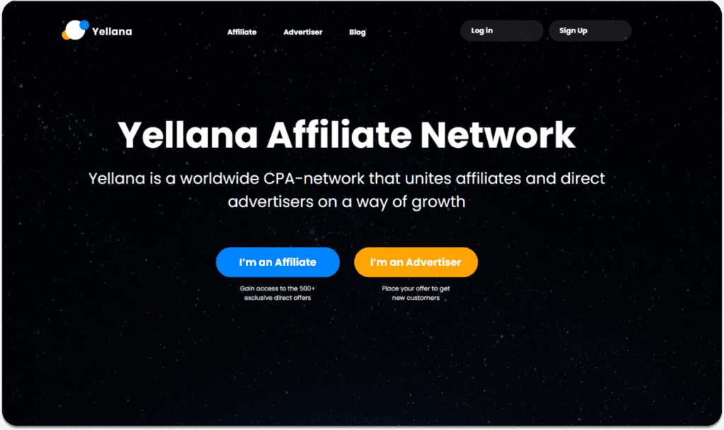 yellana homepage screenshot