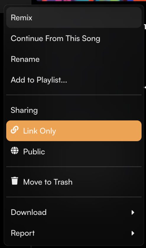 The dropdown menu