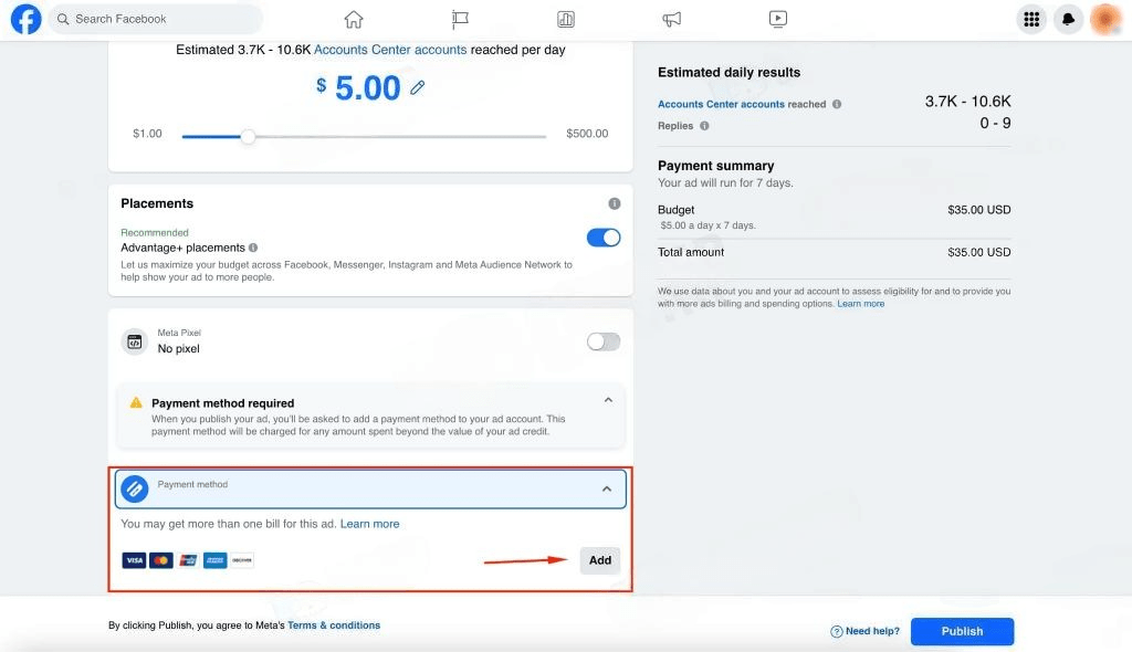 payment method section