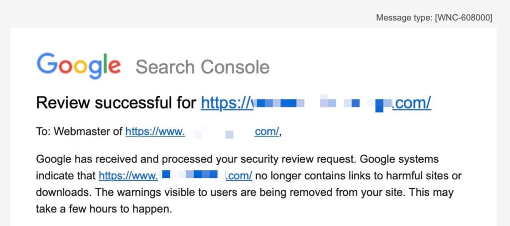 google's response to review appeal