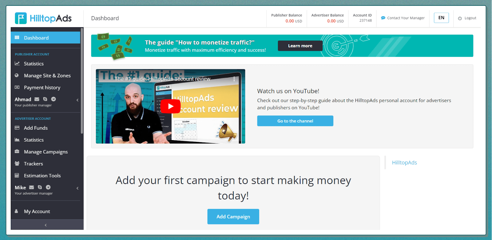 Overview of the Hilltop Ads Dashboard