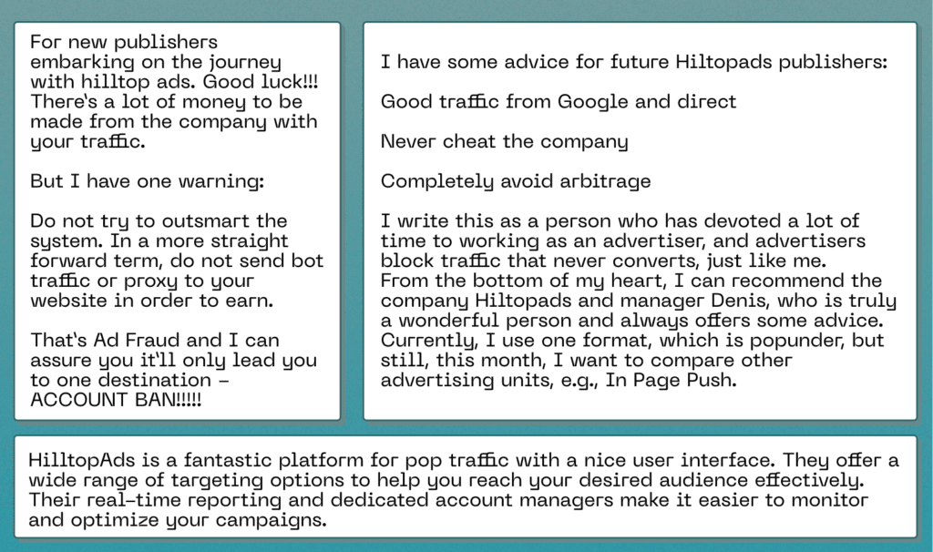AffDays user reviews on hilltopads