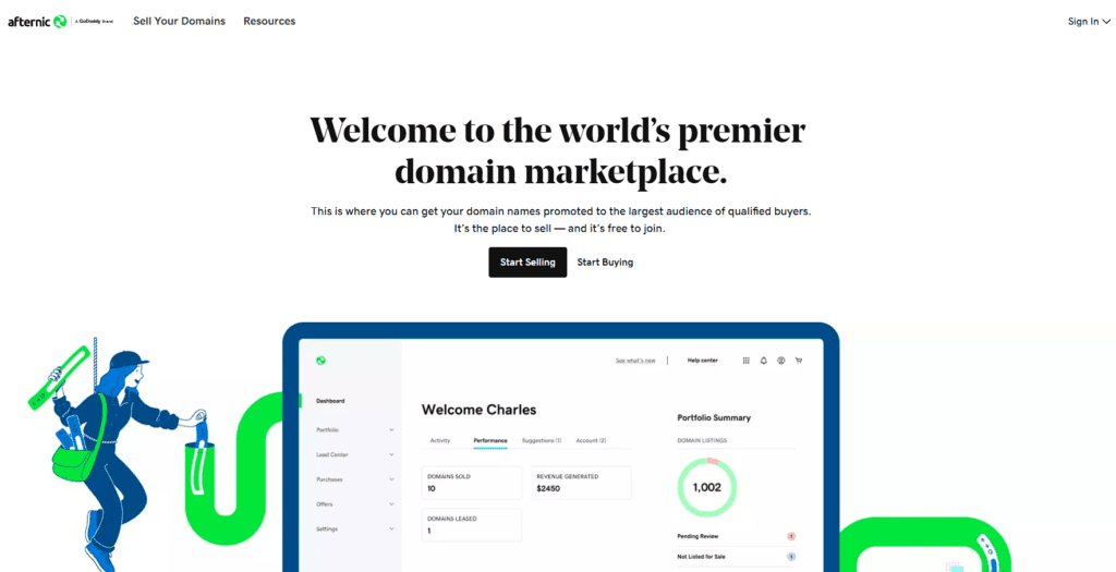 How To Sell a Domain Name: 6 Easy Steps + 8 Places to Sell Domains 12 alternic main page