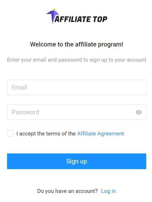 affiliate top registration window