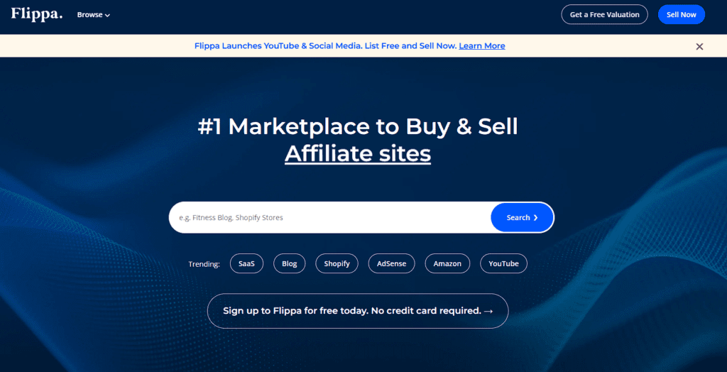 How To Sell a Domain Name: 6 Easy Steps + 8 Places to Sell Domains 7 flippa main page