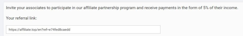 referral link tab