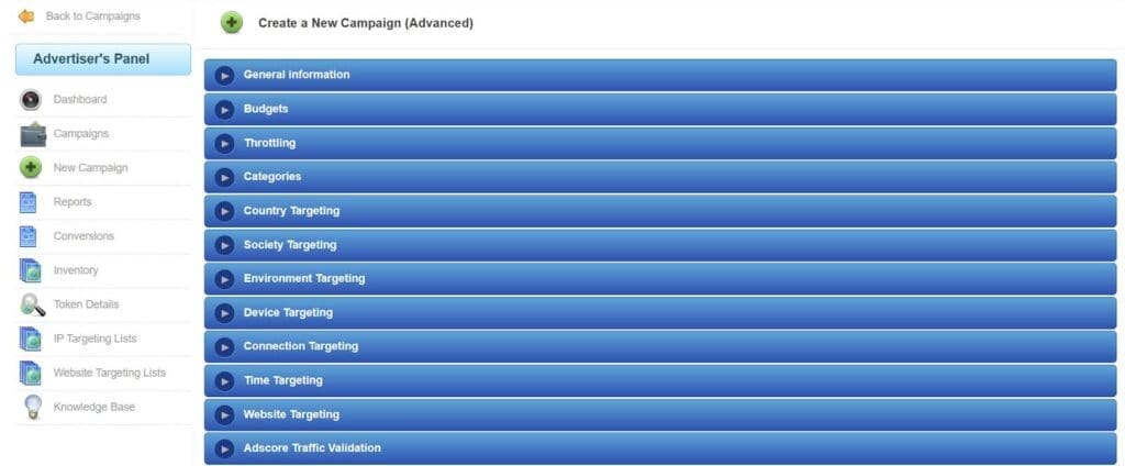 new campaign section