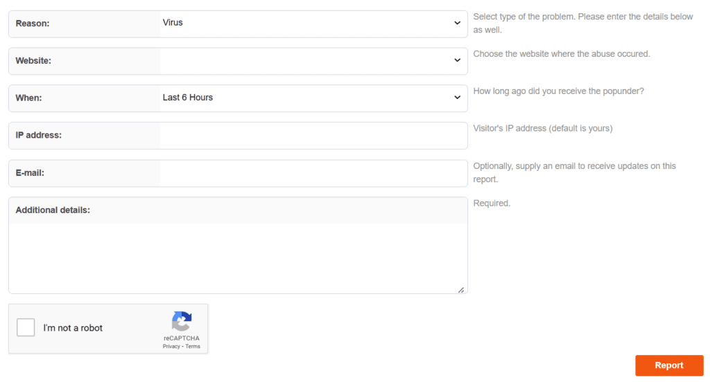 report abuse section