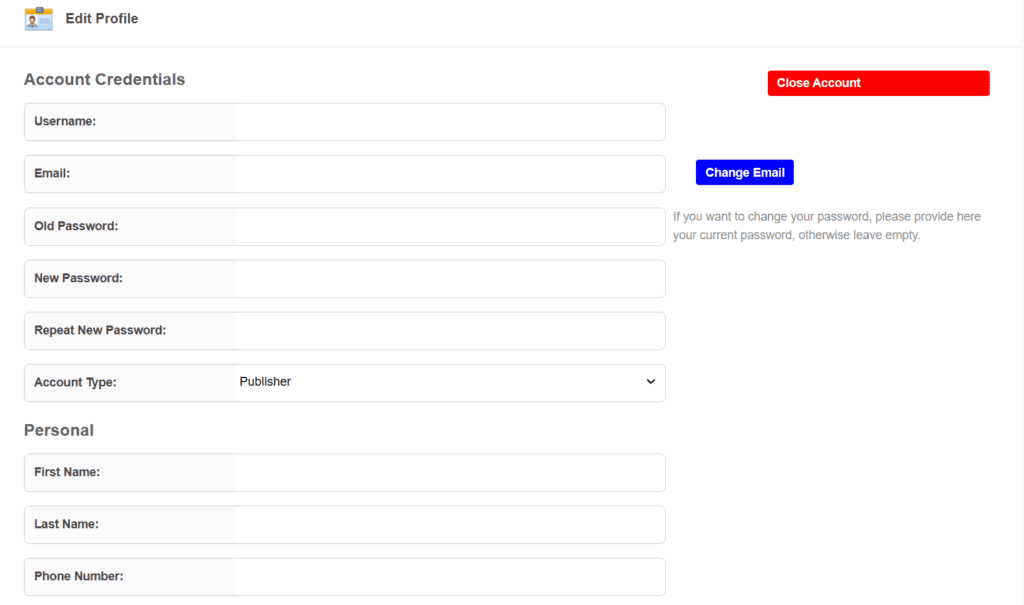 account credentials 
