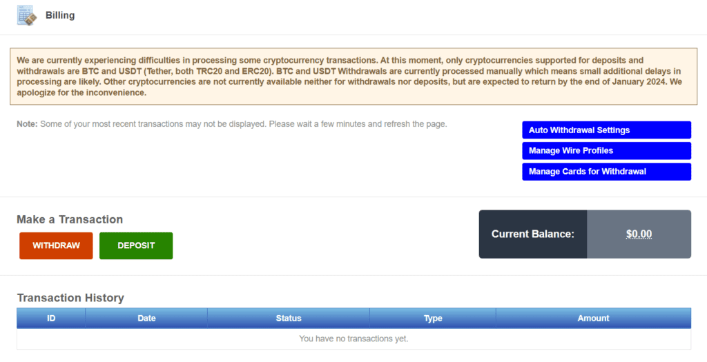 billing section