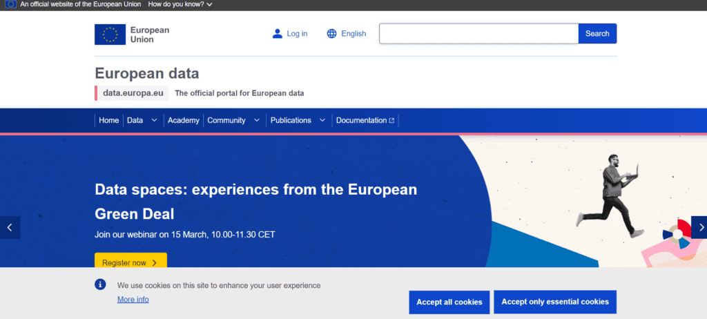 Homepage of The Official Portal For European Data