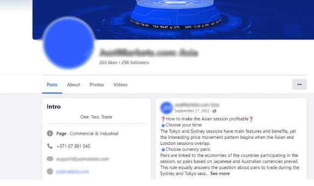 facebook page screenshot