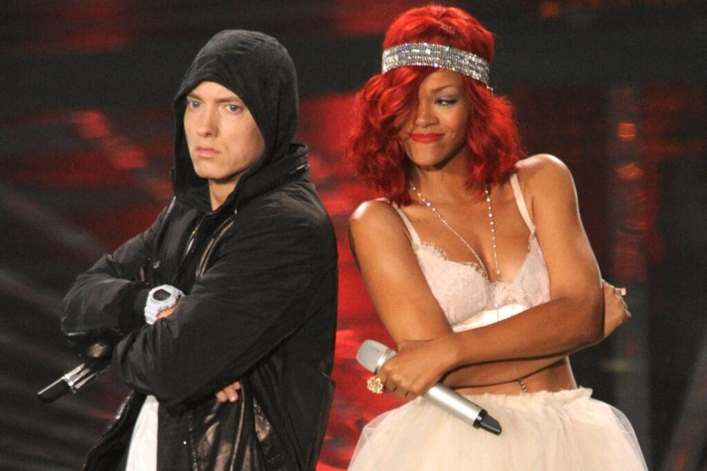 Eminem and Rihanna on one of the concert tours