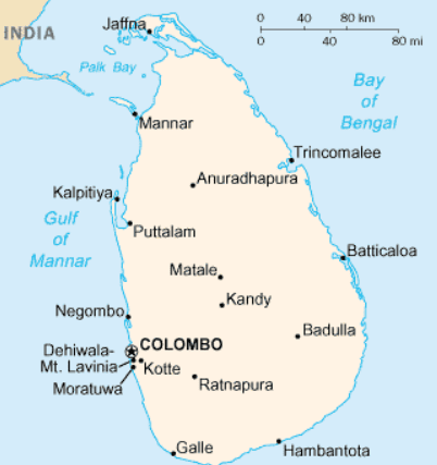 Sri Lanka on the map