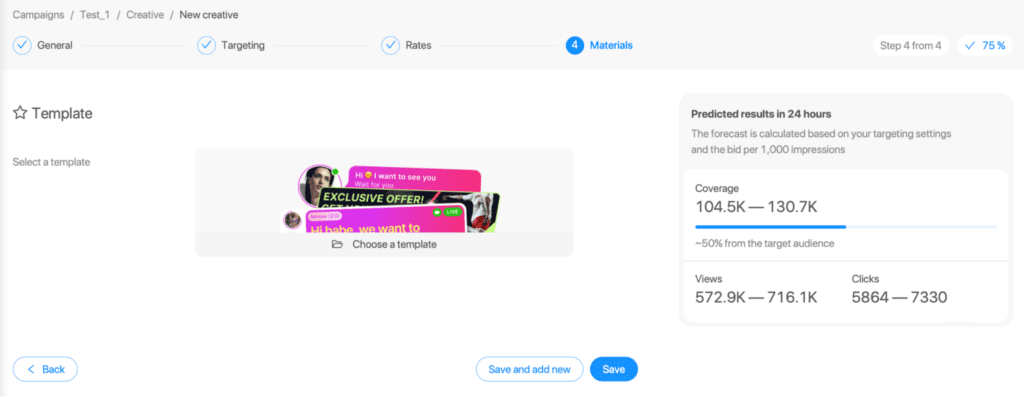using templates for advertising materials