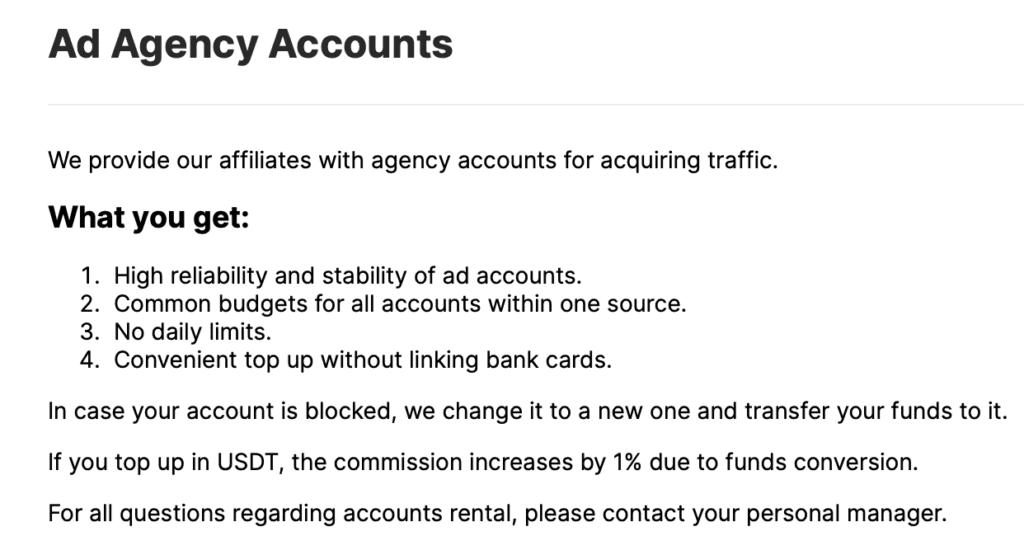 description of ad agency accounts
